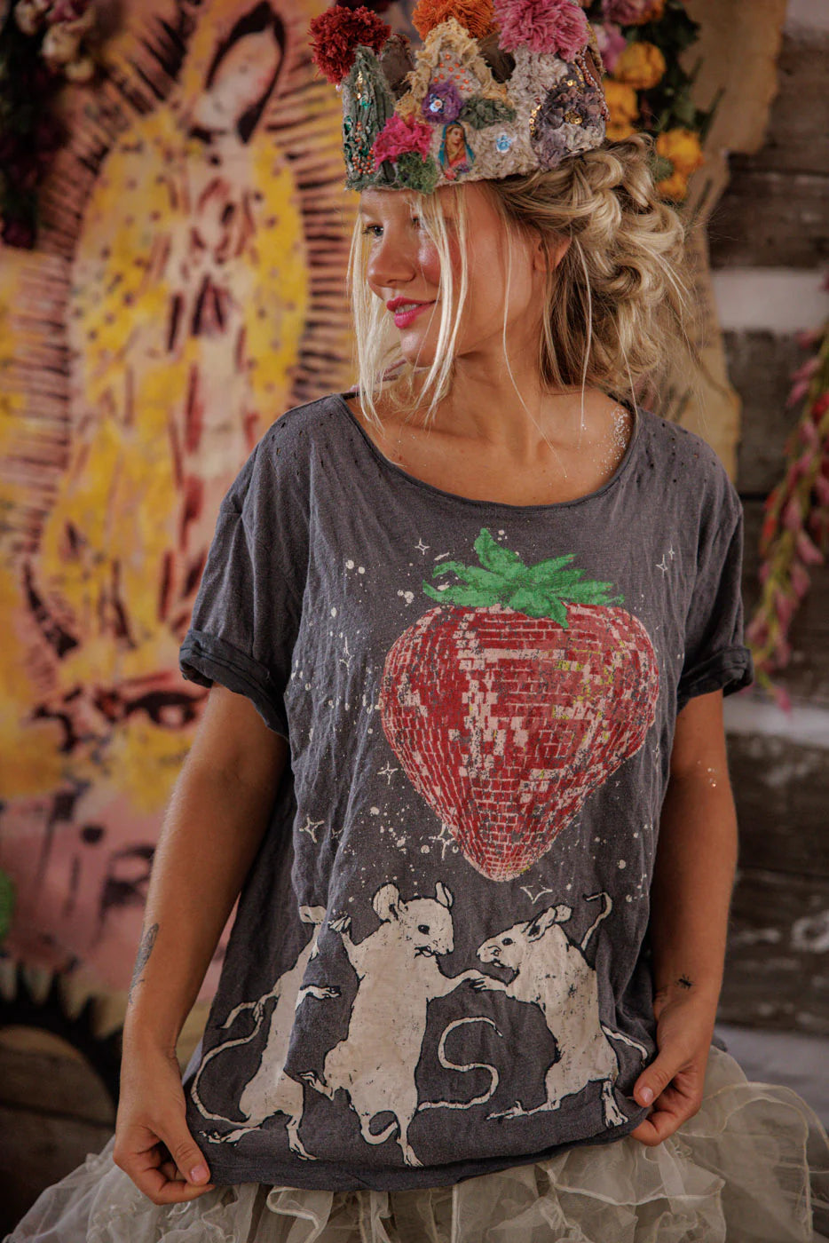 Magnolia Pearl Discotheque Fraises Tee Dress-Katze Boutique