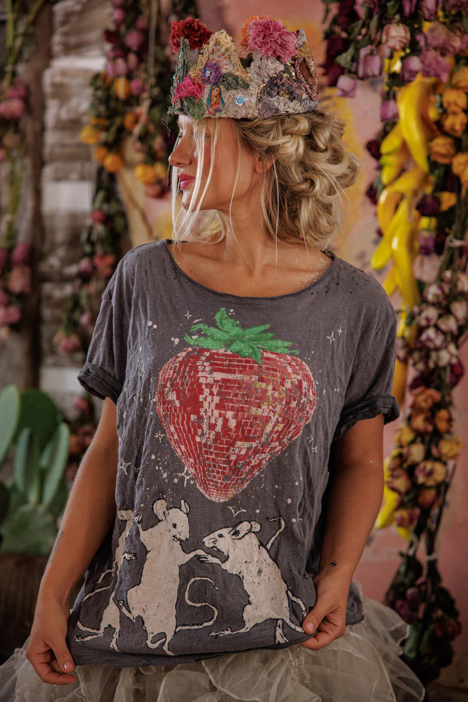 Magnolia Pearl Discotheque Fraises Tee Dress-Katze Boutique