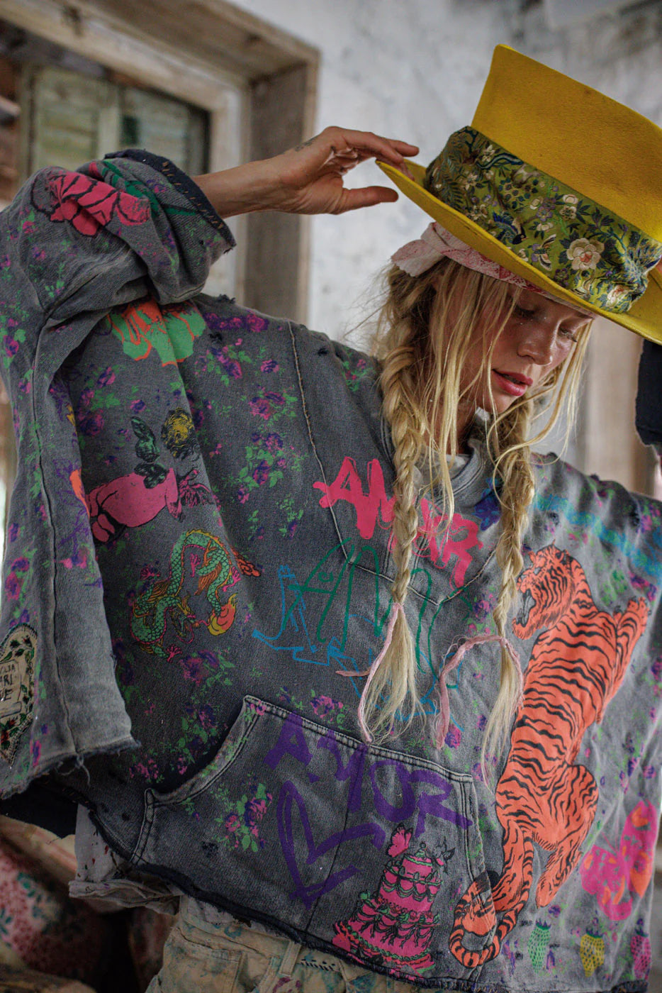 Magnolia Punk Graphics Raji Hoodie-Katze Boutique
