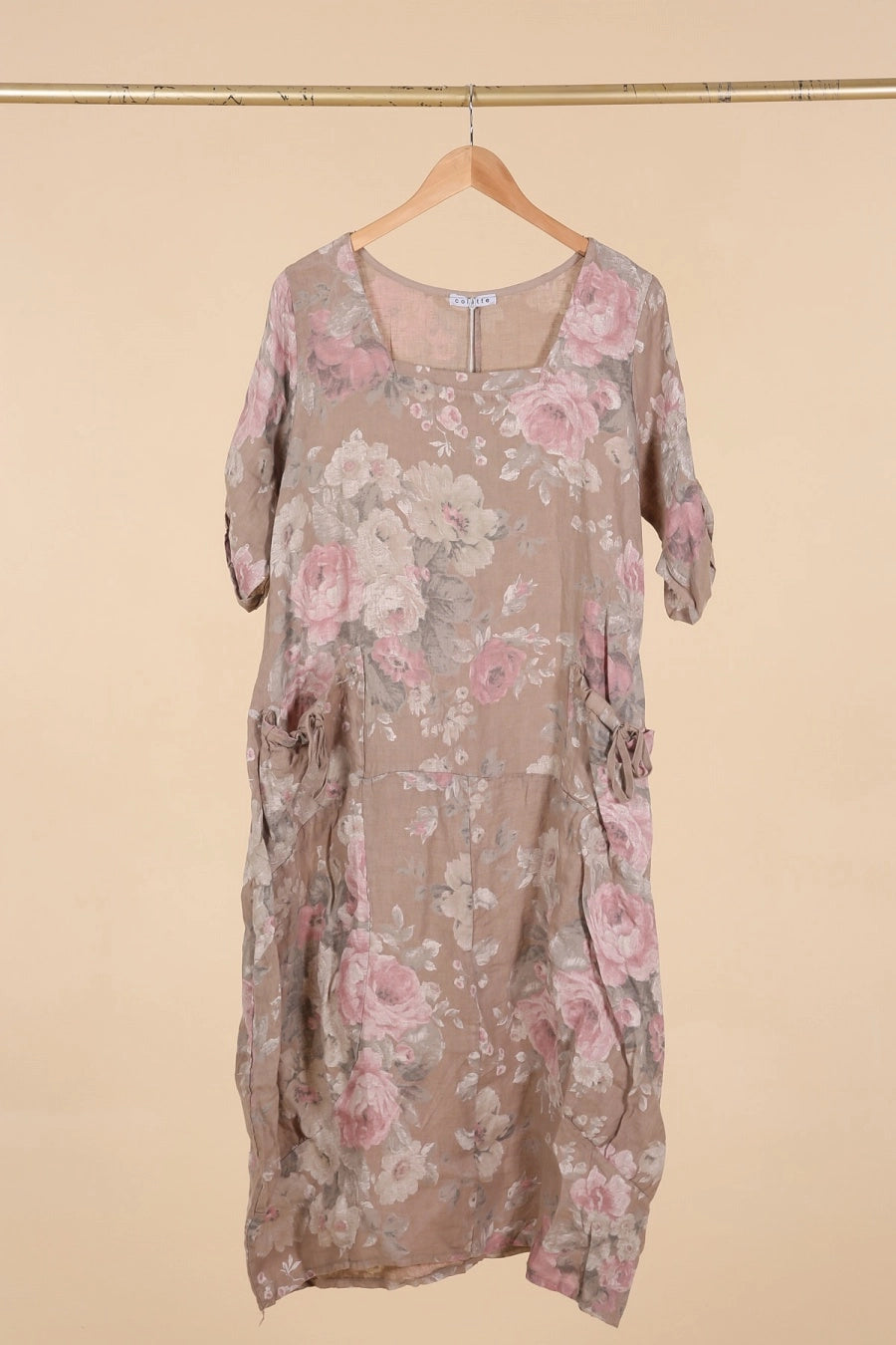 Made In Italy Linen Floral Dress-Katze Boutique