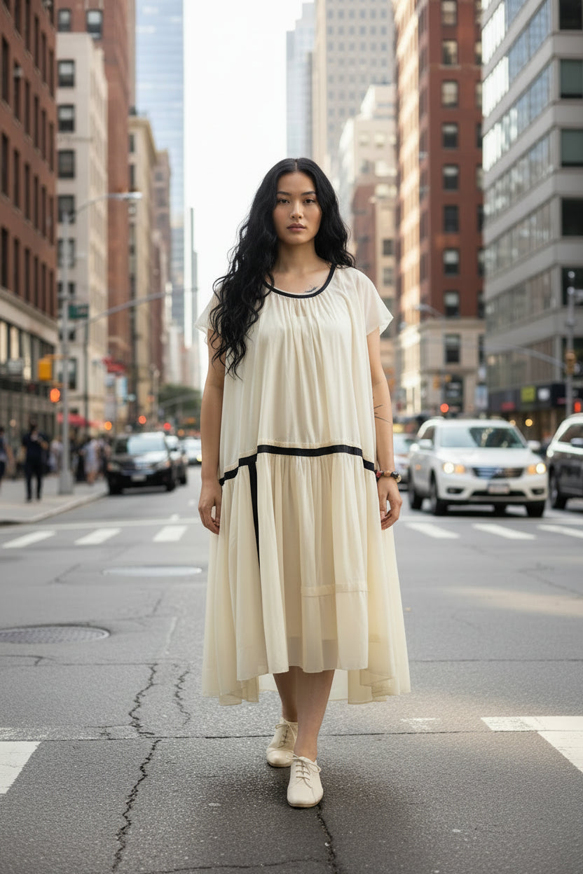 Tina Givens Darling Dress - Cotton Poplin Cap Sleeve | Katze Boutique