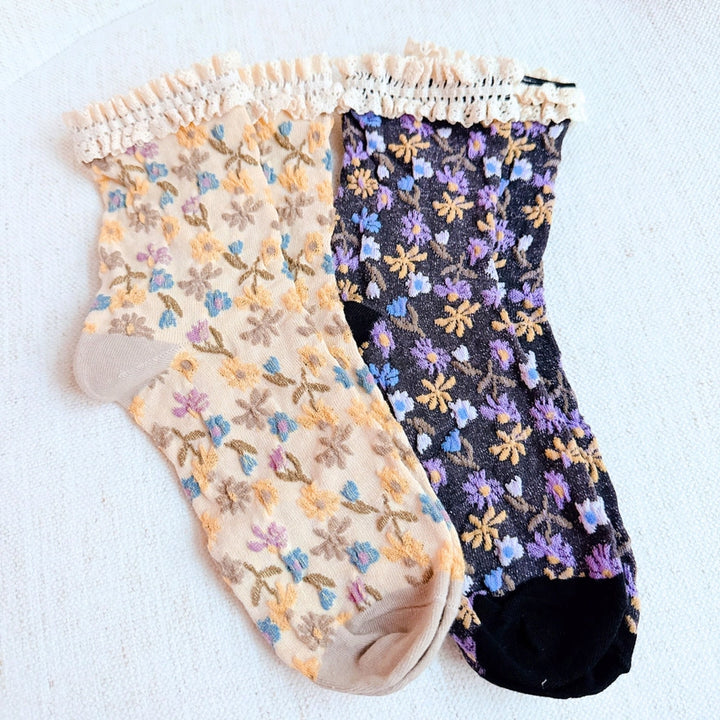 Vintage Blossom Socks Set-Katze Boutique