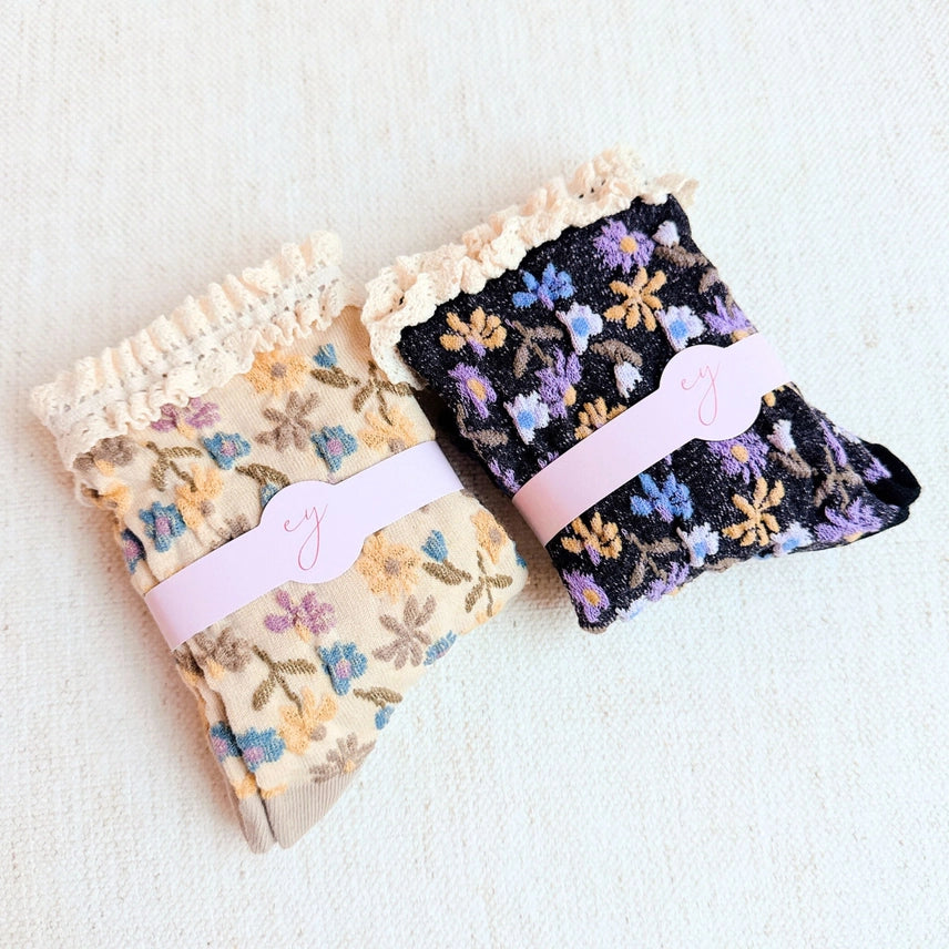 Vintage Blossom Socks Set-Katze Boutique
