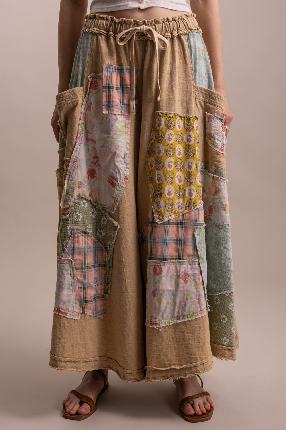 BlueVelvet Wide Leg Patchwork Pants | Bohemian Pants – Katze Boutique
