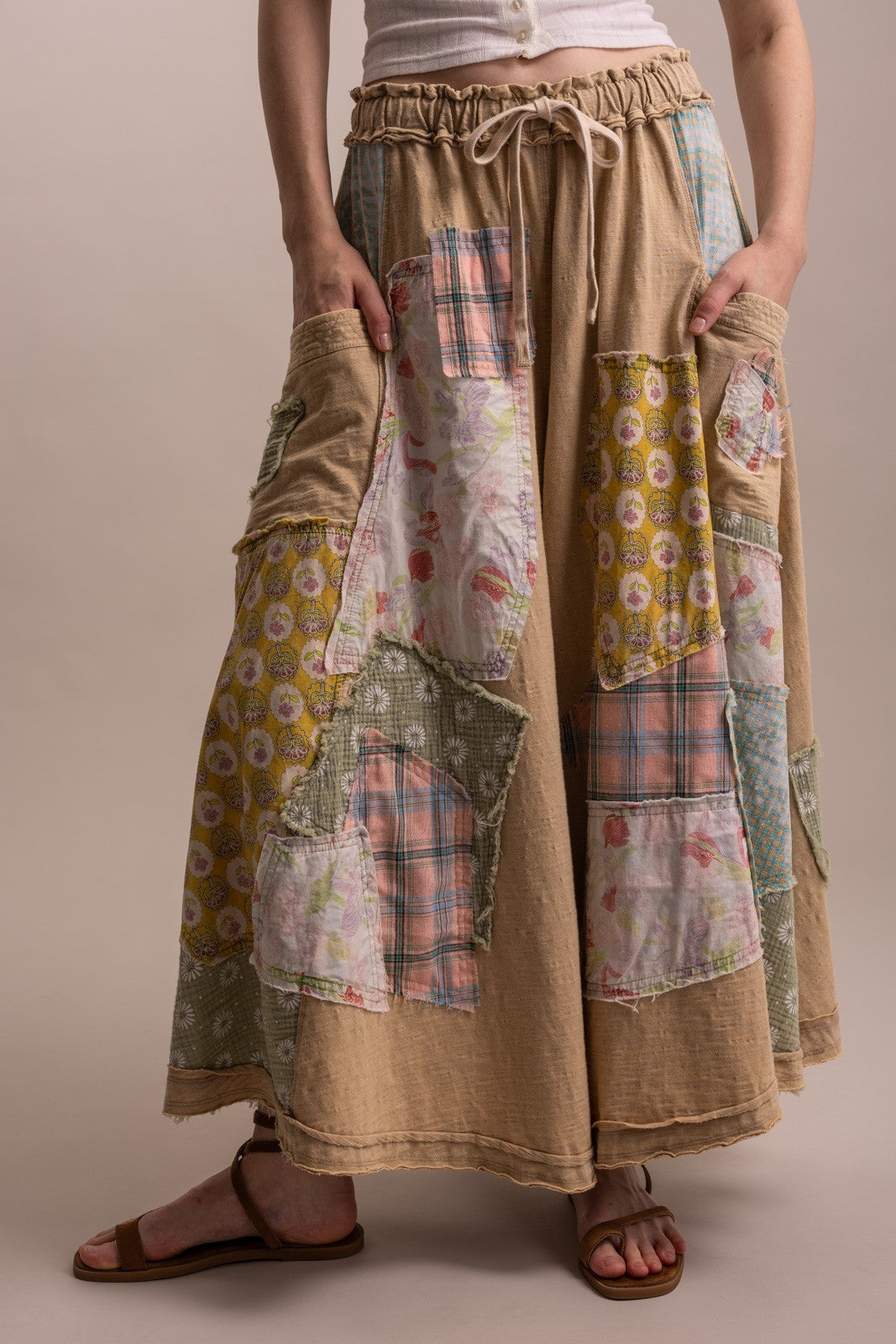 BlueVelvet Wide Leg Patchwork Pants | Bohemian Pants – Katze Boutique