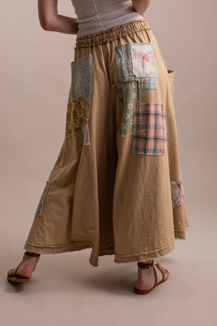 BlueVelvet Wide Leg Patchwork Pants | Bohemian Pants – Katze Boutique