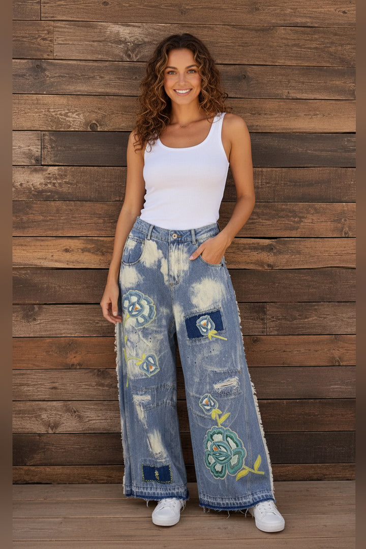 Jaded Gypsy Wildbloom Barrel Jeans