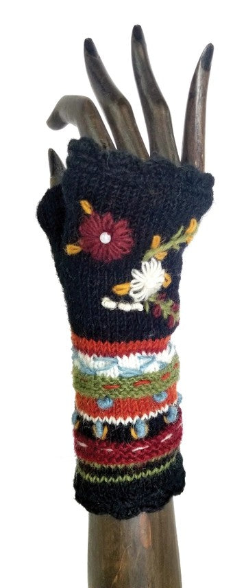 Winter Gloves Knit Crochet Details-Katze Boutique