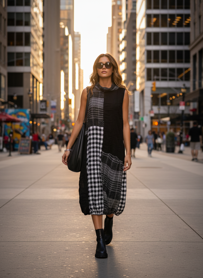Kozan Alessandra Dress In Monochrome-Katze Boutique