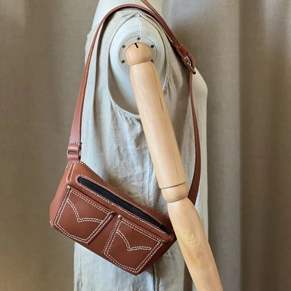 Handmade Leather Fanny Pack - Cinnamon Color-Katze Boutique