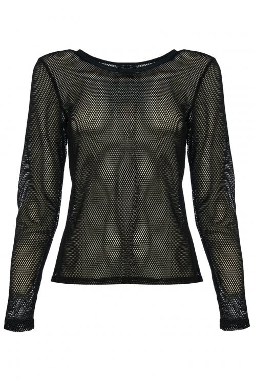 Kozan Mika Black Sheer Tee-Katze Boutique