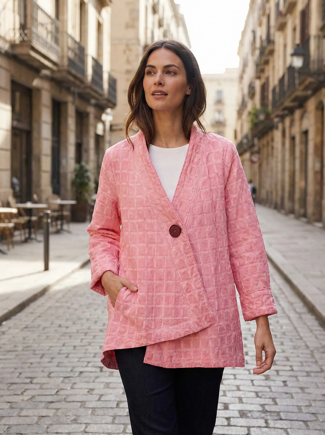  Basket Weave Cotton Jacket-Katze Boutique