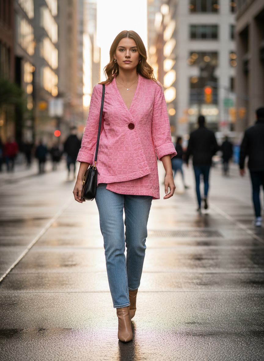  Basket Weave Cotton Jacket-Katze Boutique