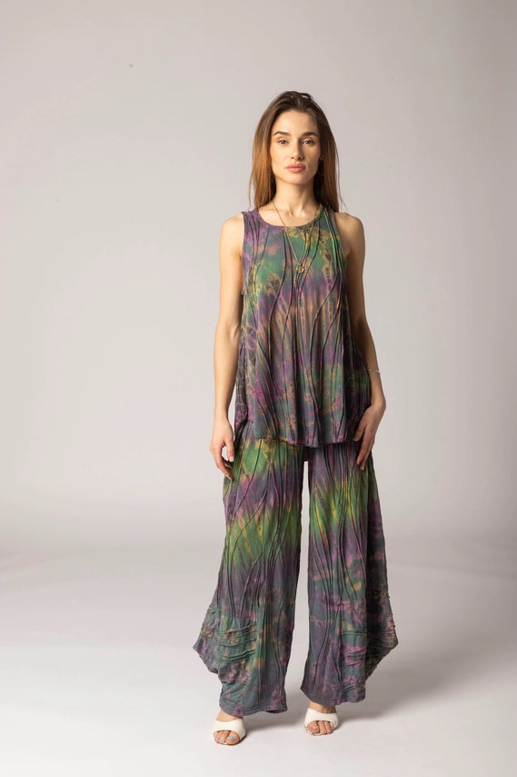 Tie-Dye Stitched Jersey Pant-Katze Boutique