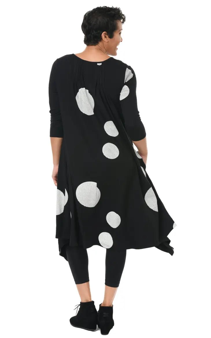 Lexi Dress in Black Striped Circles by Tulip - Katze Boutique