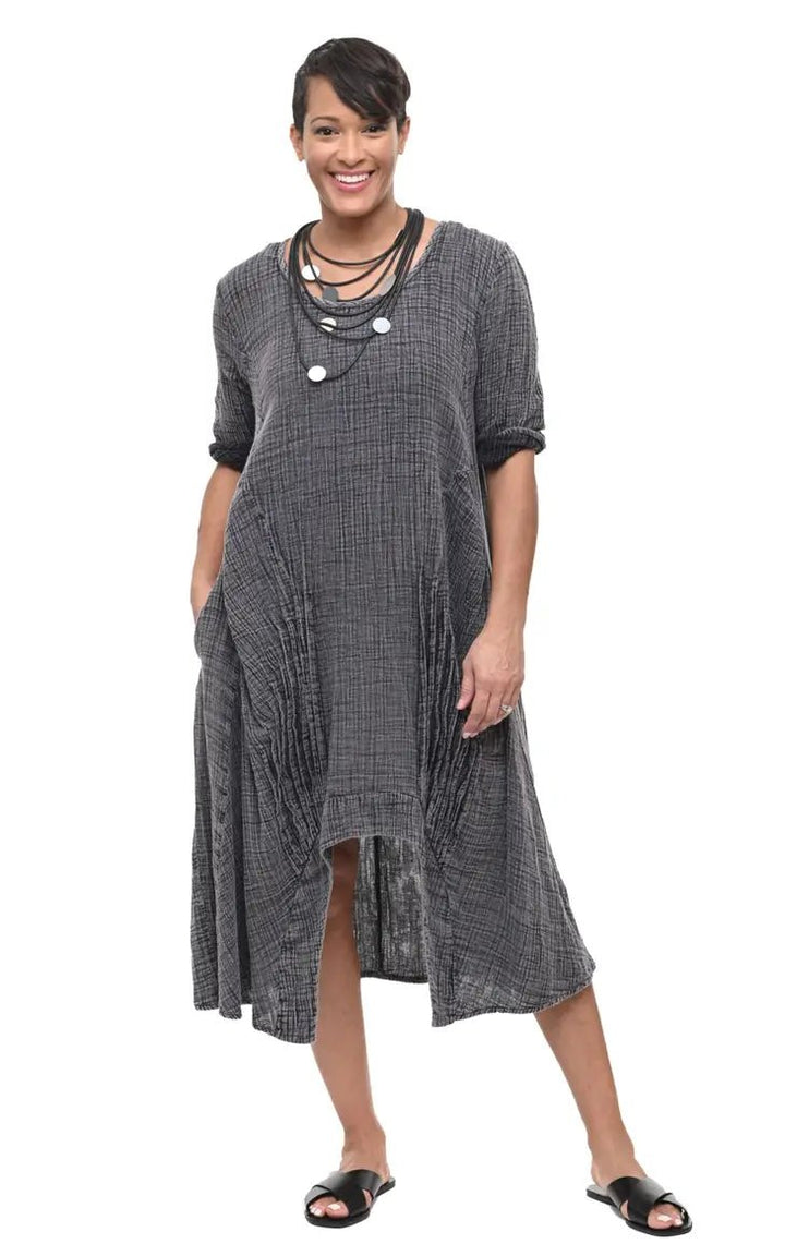 Tulip Cotton Gauze Lexi Dress in Stormy - Katze Boutique