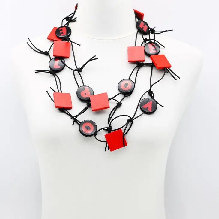 Jianhui London Love & Hope Chain Leatherette Necklace - Katze Boutique