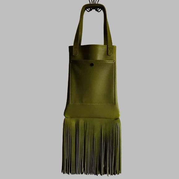 Handmade Leather Fringe Bag-Katze Boutique