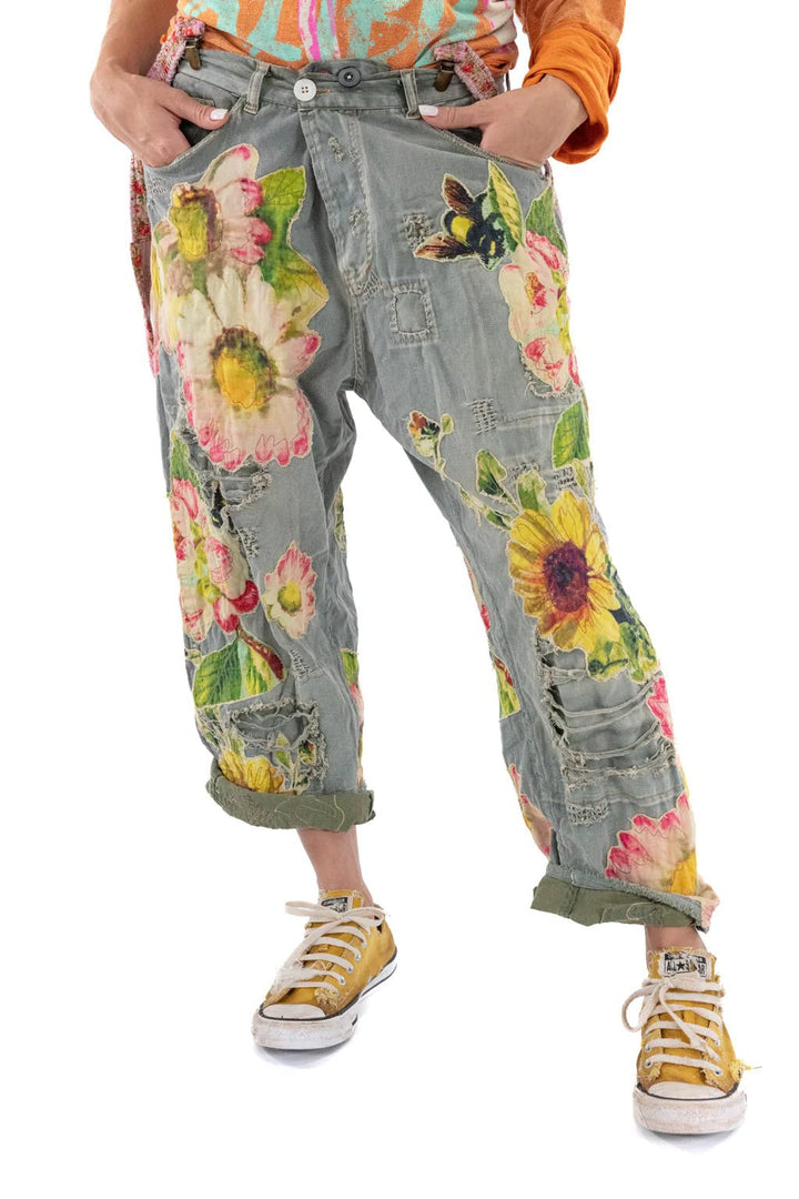 Magnolia Pearl Miner Pants with Sunflower - Katze Boutique