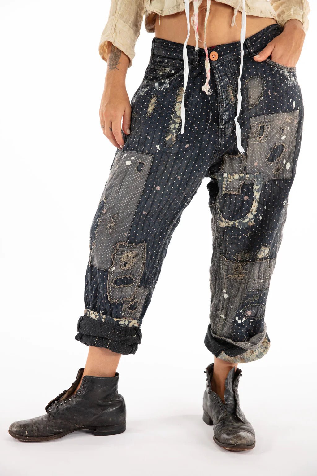 Magnolia Pearl Dot and Floral Miners Pants - Katze Boutique