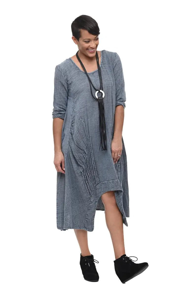 Tulip Cotton Gauze Lexi Dress in Stormy - Katze Boutique